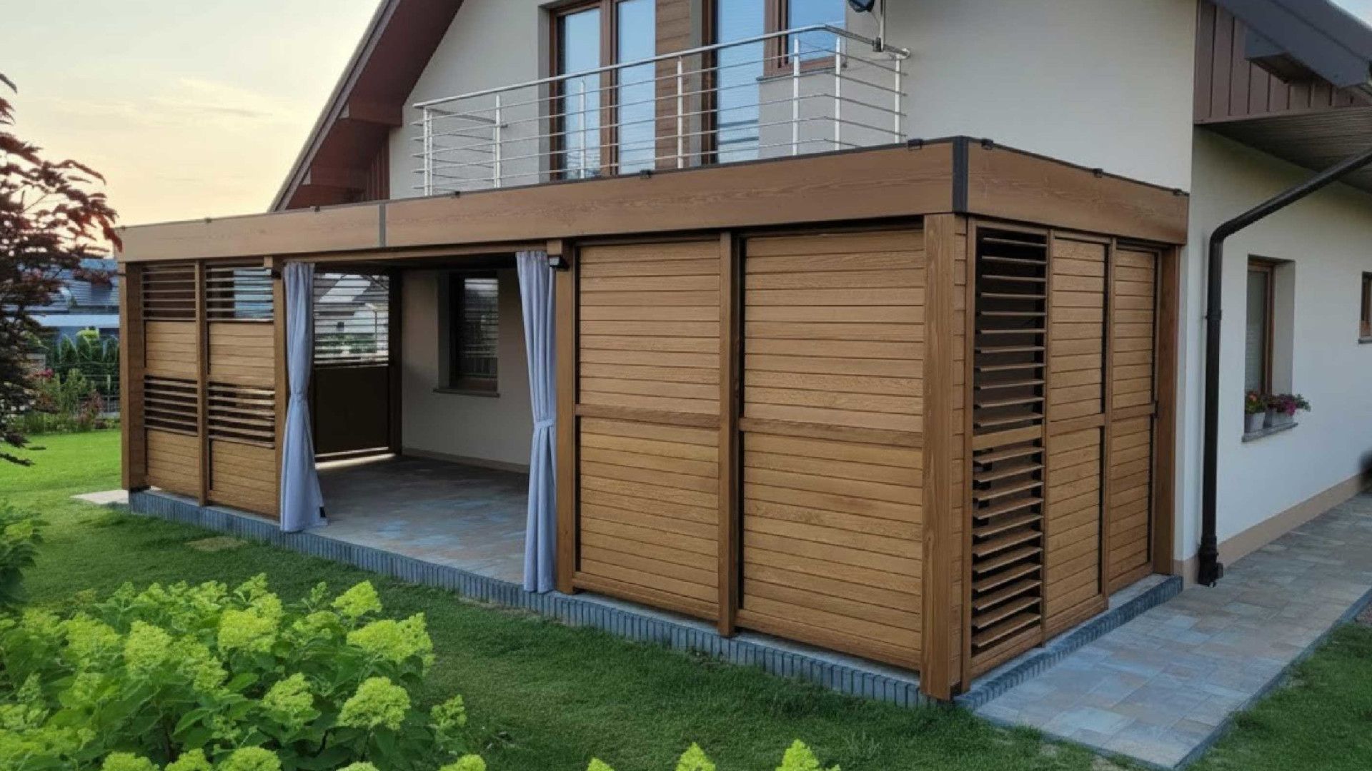 Zenit zadaszenie tarasu BSH shutters zadaszenie tarasu drewno klejone BSH Zenit